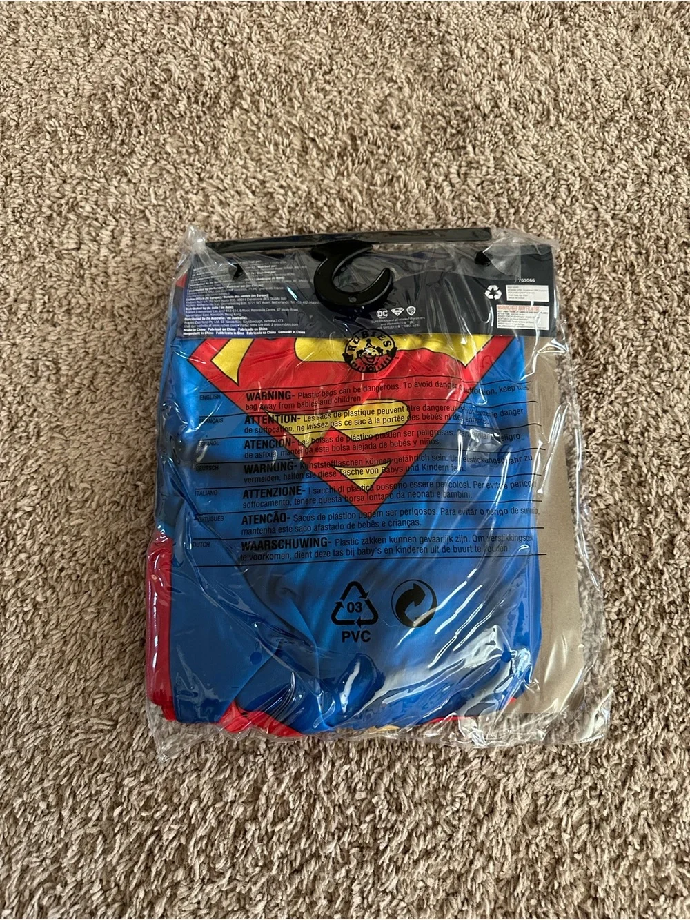 Superman Child Costume Size large (10-12) Jumpsuit Cape DC Heroes Rubies - Picture 3 of 3